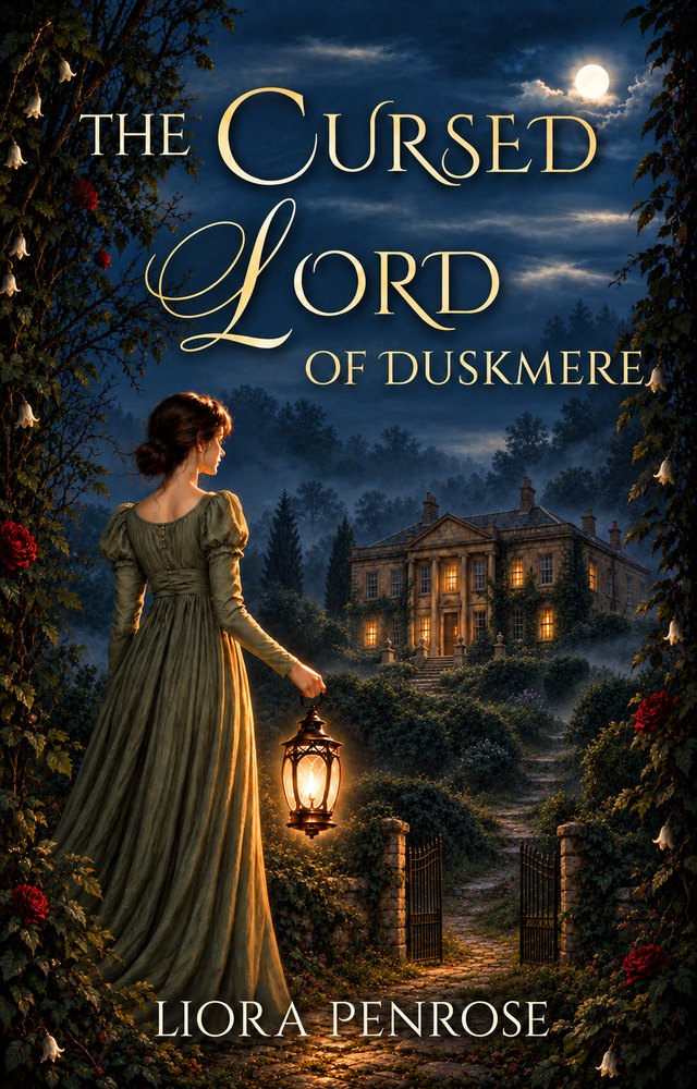 The Cursed Lord of Duskmere by Liora Penrose, book cover